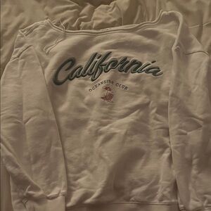 Garage White Off-the-Shoulder Sweater